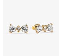 PANDORA 14ct Gold Plated Sparkling Bow Stud Earrings 263507C01