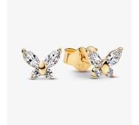 PANDORA 14ct Gold Plated Sparkling Butterfly Stud Earrings 264264C01