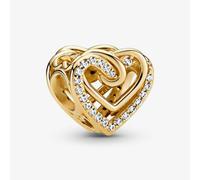 PANDORA 14ct Gold Plated Sparkling Entwined Heart Charm 769270C01