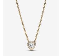 PANDORA 14ct Gold Plated Sparkling Heart Collier Necklace 368425C01-45