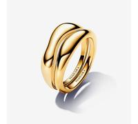 PANDORA 14ct Gold Plated Stacking Ring Set 163264C00-58