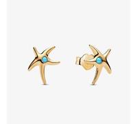 PANDORA 14ct Gold Plated Starfish Stud Earrings 263820C01