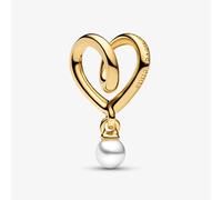 PANDORA 14ct Gold Plated Wrapped Heart Charm 764138C01