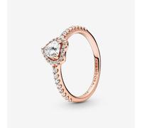 Pandora 14ct Rose Gold Plated Elevated Heart Ring 188421C02-52