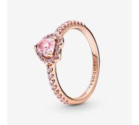 PANDORA 14ct Rose Gold Plated Elevated Heart Ring 188421C04-52