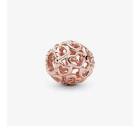 PANDORA 14ct Rose Gold Plated Openwork Hearts Charm 780964