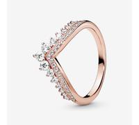 PANDORA 14ct Rose Gold Plated Princess Wishbone Ring 187736CZ-56