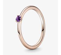 PANDORA 14ct Rose Gold Plated Purple Solitaire Ring 189259C06-52