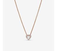 PANDORA 14ct Rose Gold Plated Sparkling Heart Necklace 388425C01-45
