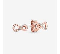 PANDORA 14ct Rose Gold Plated Sparkling Infinity Stud Earrings 288820C01