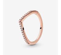 Pandora 14ct Rose Gold Plated Sparkling Wishbone Ring 186316CZ-56