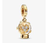 PANDORA 14ct Yellow Gold Cubic Zirconia Heart Snow Globe Charm 762825C01
