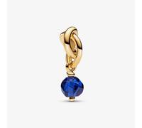 PANDORA 14ct Yellow Gold Plated Blue Crystal September Eternity Circle Charm 763462C09
