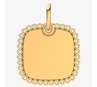 PANDORA 14ct Yellow Gold Plated Cubic Zirconia Square Tag Pendant Charm 364009C01