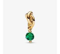 PANDORA 14ct Yellow Gold Plated Green Crystal May Eternity Circle Charm 763462C05