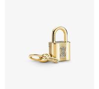PANDORA 14ct Yellow Gold Plated Padlock & Key Dangle Charm 760088C01