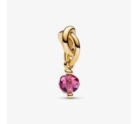 PANDORA 14ct Yellow Gold Plated Pink Crystal October Eternity Circle Charm 763462C10