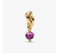PANDORA 14ct Yellow Gold Plated Purple Crystal February Eternity Circle Charm 763462C02