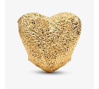 PANDORA 14ct Yellow Gold Plated Textured Mini Heart Charm 764000C00