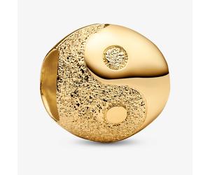 PANDORA 14ct Yellow Gold Plated Textured Yin And Yang Charm 764045C00