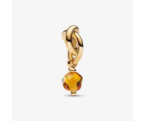 PANDORA 14ct Yellow Gold Plated Yellow Crystal November Eternity Circle Charm 763462C11