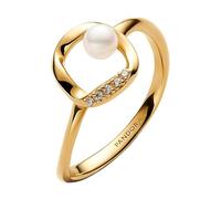 Pandora 163831C01 Women's Ring with Small Pearl Gold-Coloured, 54/17,2, Other, Pearl Cubic Zirconia