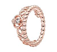 Pandora 180880CZ-48 Sterling Silver Rose Gold Metal Cubic Zirconia Women's Ring