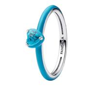 Pandora 193828C01 Women's Ring Silver Turquoise Heart, 52/16,6, enamel, No Gemstone