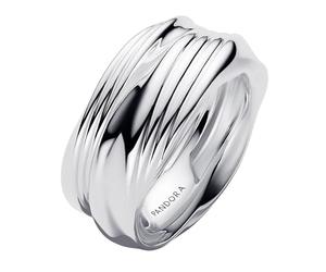 Pandora 193890C00 Women's Twisted Ring Set Silver