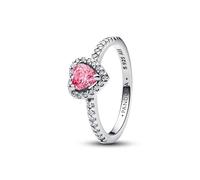 Pandora 198421C03 Women's Ring Raised Heart Pink, 58/18,5, Sterling Silver, Cubic Zirconia
