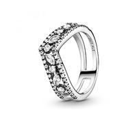 Pandora 199095C01 Women's Ring Silver Sparkling Double Wishbone, Precious metal, Cubic Zirconia