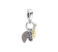 PANDORA 760765C01 Guitar Pendant Charm, one Size, Metal, Enamel
