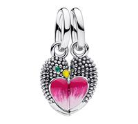 Pandora 794484C01 Heart Love Split Charm Pendant Sterling Silver Pink Enamel