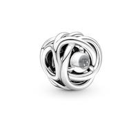 PANDORA April Birthstone Eternity Circle Charm, Clear