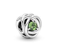 Pandora August Birthstone Eternity Circle Charm - Bracelet Charm for Pandora Moments Bracelets - Gift for Her - Sterling Silver with Spring Green Crystal