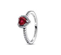 Pandora Rings Bright Red Leveled Heart Ring 198421C02
