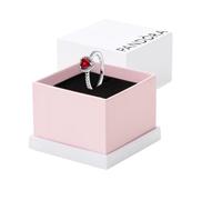 Pandora Sparkling Red Elevated Heart Ring - 52
