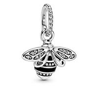 Pandora Bee Charm 398840C01 woman silver with black enamel and zirconia.