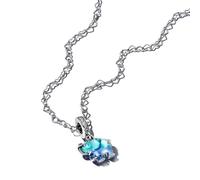 Pandora Moments Elephant sterling silver dangle with clear cubic zirconia and gradient blue and purple Murano glass