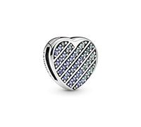 Pandora Blue Pavé Heart Clip Charm 799346C01