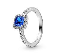 Pandora Blue Square Sparkle Halo Ring - 52