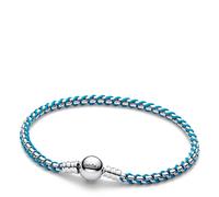 Pandora 593816C01 Women's Silver Bracelet Venetian Chain Turquoise, 593816C01-20, Sterling Silver, No Gemstone
