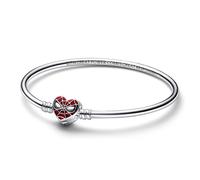 Marvel Spider-Man sterling silver bangle with black and transparent red enamel, 19