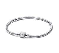 Marvel snake chain sterling silver bracelet with Marvel clasp and white enamel, 19