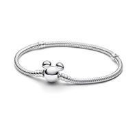 Pandora Disney snake chain sterling silver bracelet with Mickey Mouse clasp, 17