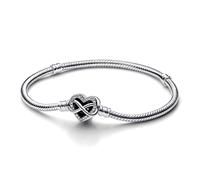 Pandora Moments Sparkling Infinity Heart Clasp Snake Chain Bracelet 19 cm
