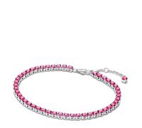 Pandora Sterling Silver Sparkling Pink Tennis Bracelet with Crystals - Timeless Collection - Length: 18cm - 591469C04-18, 591469C04-18, Sterling Silver, Cubic Zirconia