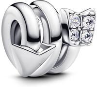 Pandora Charm for Women Sterling Silver 925 793665C01, One size, Sterling Silver, Cubic Zirconia