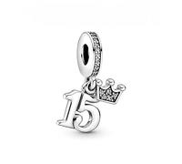 PANDORA Charm Pendant 15th Birthday 799540 C01 ONE SIZE WOMAN, one size, Sterling Silver, No Gemstone