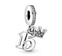 PANDORA Charm Pendant 15th Birthday 799540 C01 ONE SIZE WOMAN, one size, Sterling Silver, No Gemstone